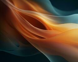 an abstract image of orange and blue waves generative ai photo
