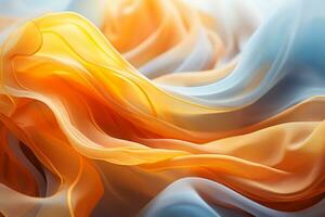 an abstract image of orange and blue fabric generative ai photo