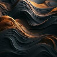 an abstract image of waves on a black background generative ai photo