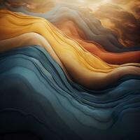 an abstract painting of waves and clouds generative ai photo