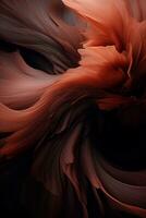 an abstract red and black swirl on a black background generative ai photo