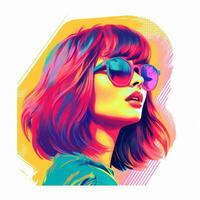 an illustration of a woman wearing sunglasses generative ai photo