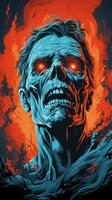 an illustration of a zombie with glowing eyes generative ai photo