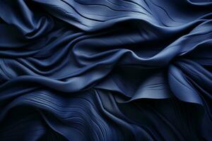 an image of a dark blue fabric with wavy lines generative ai photo