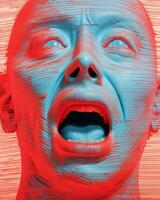 an image of a man with his mouth open generative ai photo