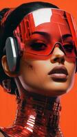 an image of a woman in a futuristic outfit generative ai photo