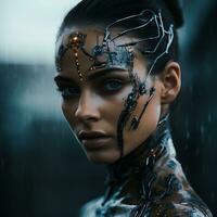 an image of a woman in a futuristic suit generative ai photo