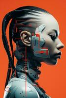 an image of a woman in a futuristic suit generative ai photo