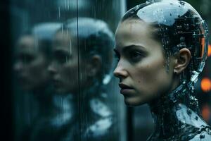 an image of a woman in a futuristic suit generative ai photo