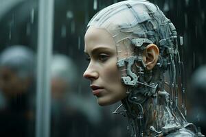 an image of a woman in a robot suit generative ai photo