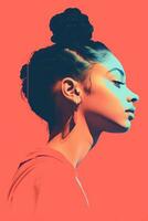 an image of a woman with a bun in her hair generative ai photo