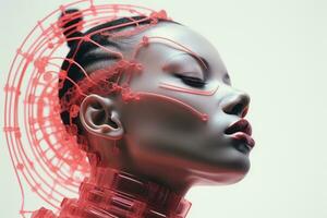 an image of a woman with a red headpiece generative ai photo