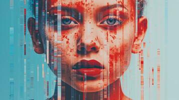 an image of a woman with blood on her face generative ai photo