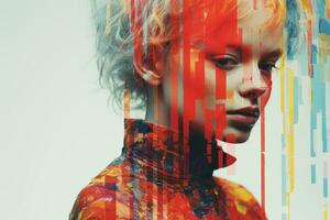 an image of a woman with colorful paint on her face generative ai photo