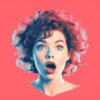 an image of a woman with her mouth open generative ai photo