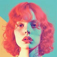 an image of a woman with red hair generative ai photo