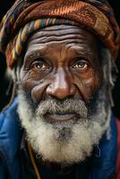 un antiguo hombre con un barba y turbante generativo ai foto