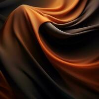 an orange and black fabric with a dark background generative ai photo