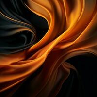 an orange and black background with flowing fabric generative ai photo