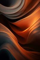 an orange and black background with waves generative ai photo
