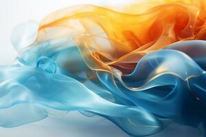 3d rendering of a blue orange and yellow liquid on a white background generative ai photo