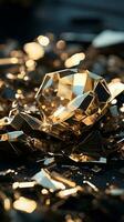 3d rendering of a broken diamond on a black background generative ai photo