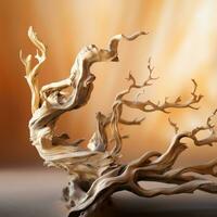 3d rendering of a dead tree branch on a white background generative ai photo