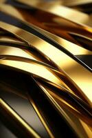 3d rendering of a gold and black background generative ai photo