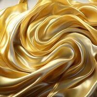 3d rendering of a golden silk fabric generative ai photo