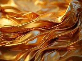 3d rendering of a golden silk fabric generative ai photo