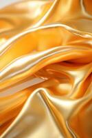 3d rendering of a golden silk fabric generative ai photo