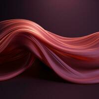 3d rendering of a wave of red fabric on a dark background generative ai photo