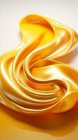 3d rendering of a yellow liquid on a white background generative ai photo