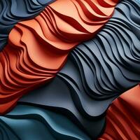 3d rendering of an abstract pattern of red blue and black waves generative ai photo