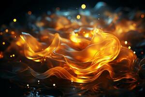 3d rendering of flames on a black background generative ai photo