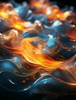 3d rendering of fire and water on a black background generative ai photo