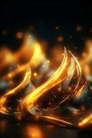 3d rendering of flames on a black background generative ai photo