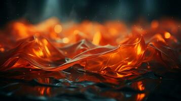 3d rendering of flames on a black background generative ai photo