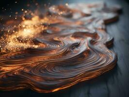 3d rendering of molten lava flowing over a wooden surface generative ai photo
