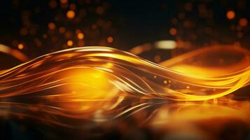 3d rendering of orange flames on a black background generative ai photo