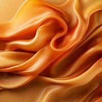 3d rendering of orange silk fabric on a yellow background generative ai photo