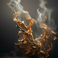 3d rendering of smoke and fire on a black background generative ai photo