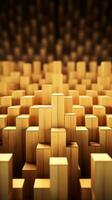 3d rendering of wooden cubes on a black background generative ai photo