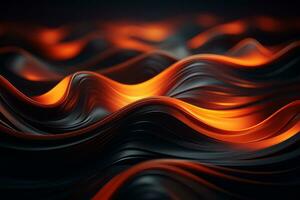3d rendering of waves on a black background generative ai photo