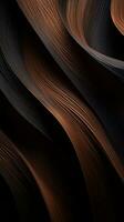 a black and brown background with wavy lines generative ai photo