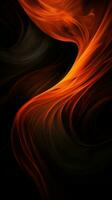 a black and orange abstract background with swirls generative ai photo