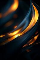 a black and orange abstract background with waves generative ai photo