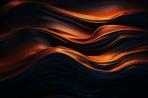 a black and orange abstract background with waves generative ai photo