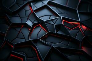a black and red abstract background with red lights generative ai photo