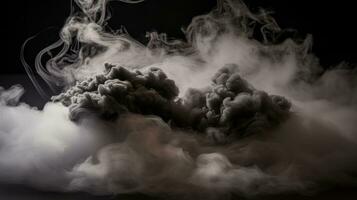 a black and white photo of smoke in the air generative ai